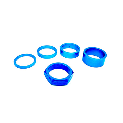 BILLET BMX RETRO NUTS 6 POINT HEADSET SPACER SET 1-1/8"
