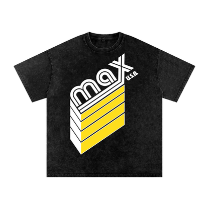 MAX Racing | Short Sleeve Shirt | Snow Washed Oversized Cotton T-Shirt