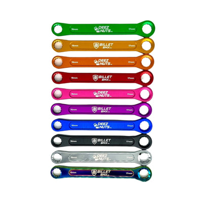 BILLET BMX DEEZ NUTS BILLET ALUMINUM BIKE AXLE NUT WRENCH 15mm & 17mm