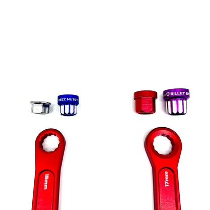 BILLET BMX DEEZ NUTS BILLET ALUMINUM BIKE AXLE NUT WRENCH 15mm & 17mm