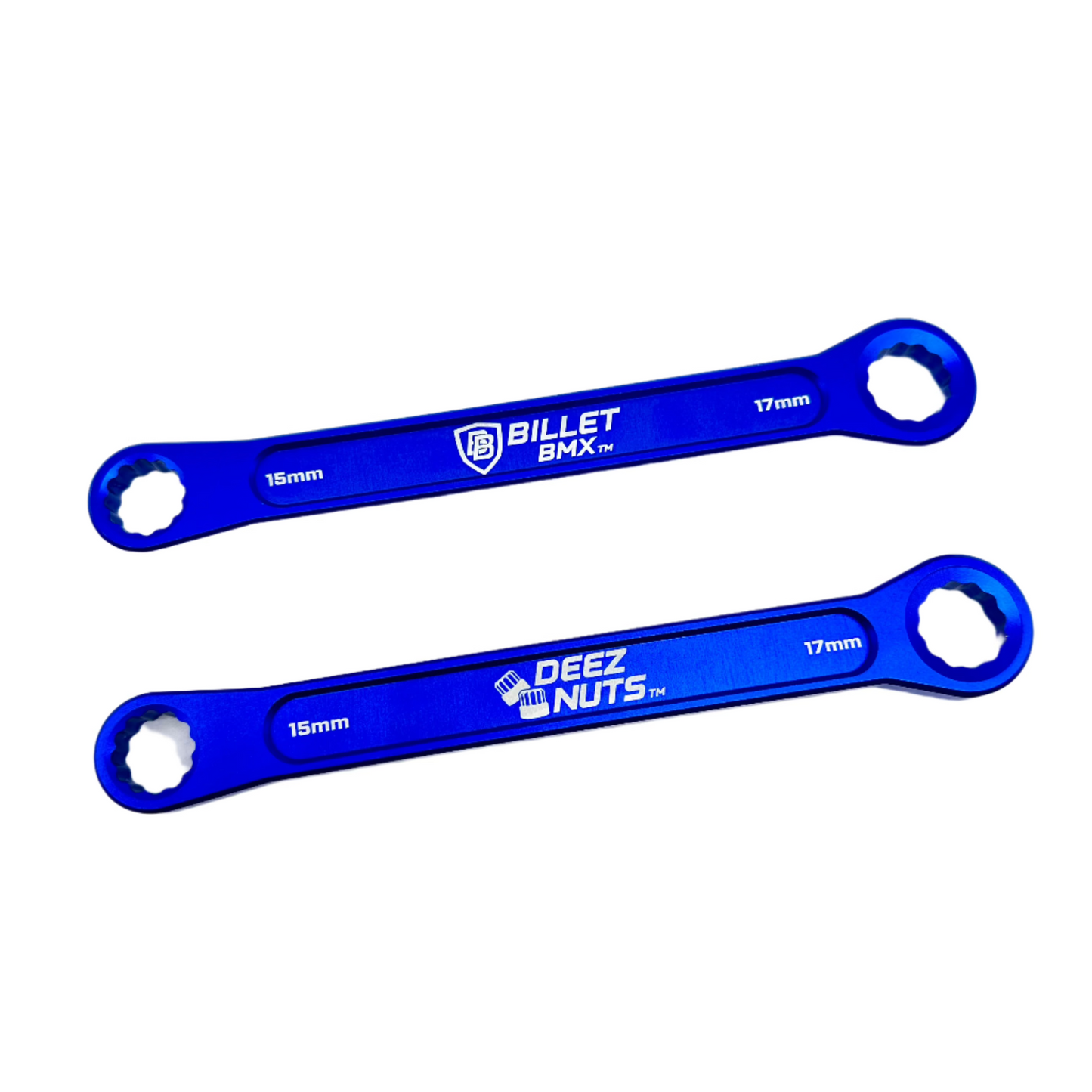 BILLET BMX DEEZ NUTS BILLET ALUMINUM BIKE AXLE NUT WRENCH 15mm & 17mm