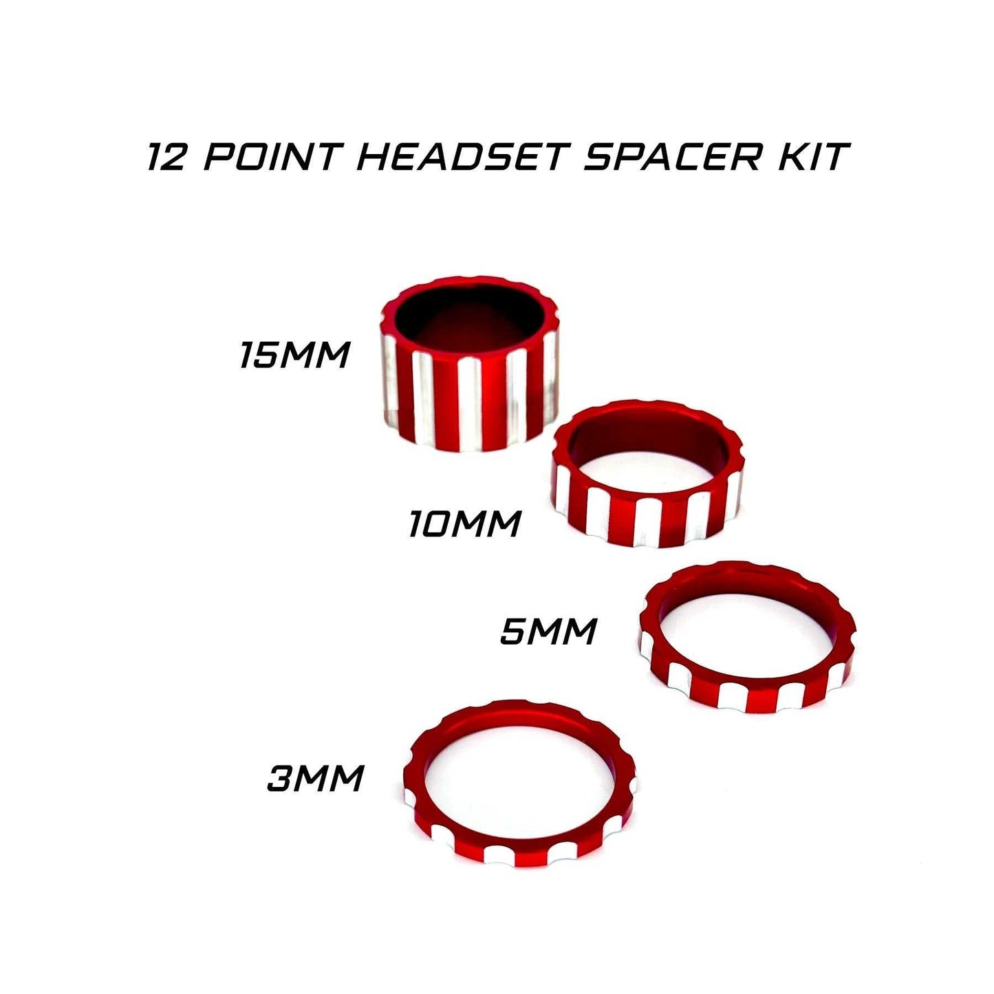 BILLET BMX DEEZ NUTS 12 POINT HEADSET SPACER SET 1-1/8"