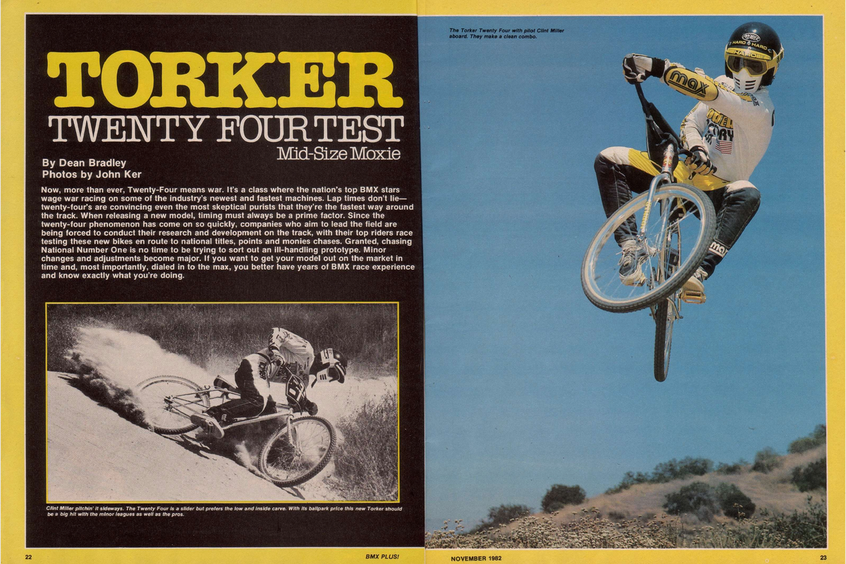 BMX Plus, November 1982: Torker Twenty Four test with Clint Miller