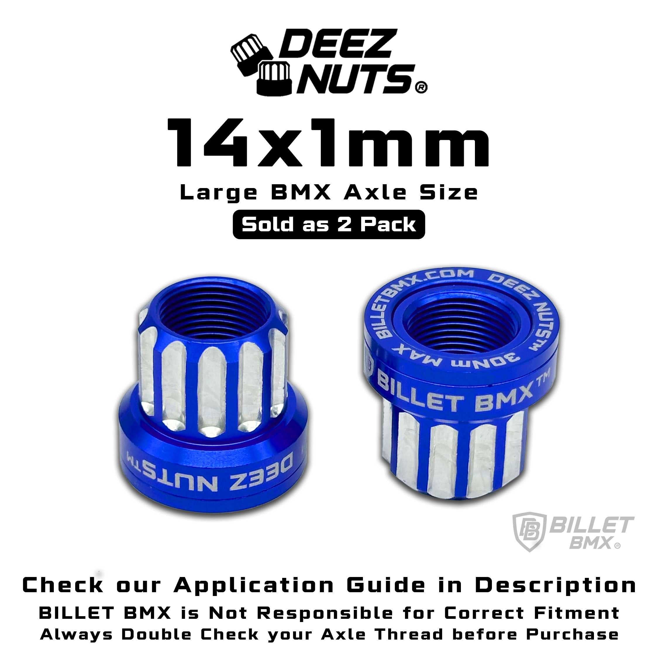 BILLET BMX Deez Nuts 12 Point Bike Axle Nuts 14x1mm (2-Pack