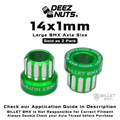 BILLET BMX Deez Nuts 12 Point Bike Axle Nuts 14x1mm (2-Pack)