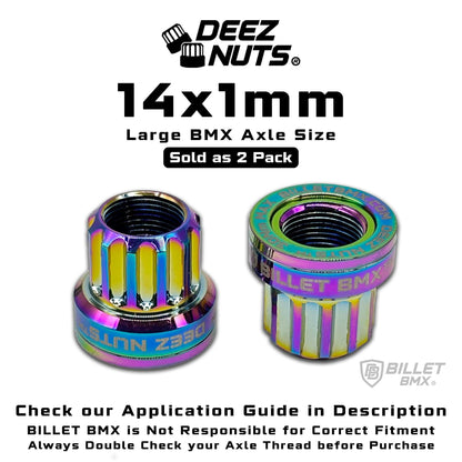 BILLET BMX Deez Nuts 12 Point Bike Axle Nuts 14x1mm (2-Pack)