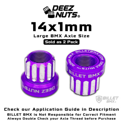 BILLET BMX Deez Nuts 12 Point Bike Axle Nuts 14x1mm (2-Pack)