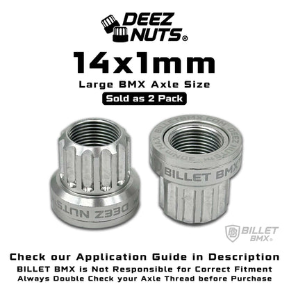 BILLET BMX Deez Nuts 12 Point Bike Axle Nuts 14x1mm (2-Pack)