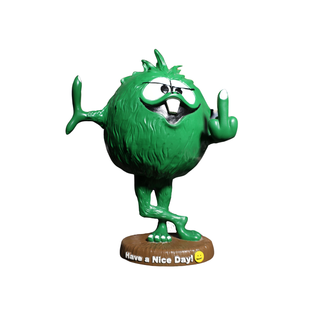 Gerald - Green Monster Flipping the Bird | Bobble Head